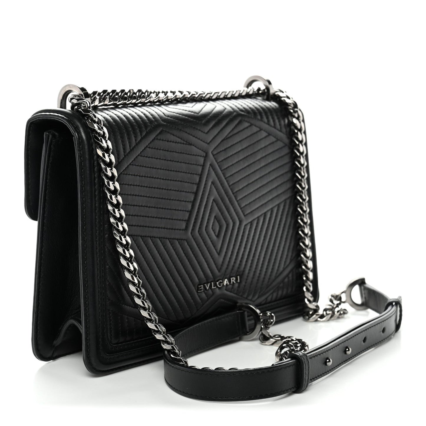 Quilted Nappa Smooth Calfskin Serpenti Forever Diamond Blast Shoulder Bag Black