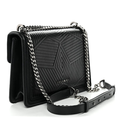 Quilted Nappa Smooth Calfskin Serpenti Forever Diamond Blast Shoulder Bag Black