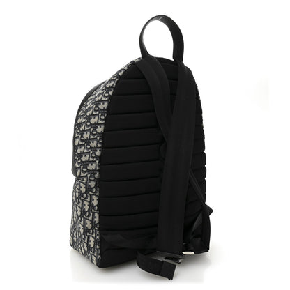 Oblique Calfskin Rider Backpack Beige Black