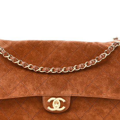 Suede Calfskin Small Souplissimo Maxi Flap Camel