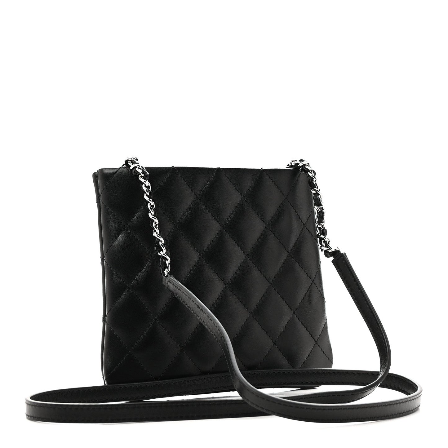 Lambskin Quilted Crossbody Bag Black