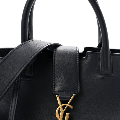 Calfskin Suede Small Monogram Downtown Cabas Navy Blue