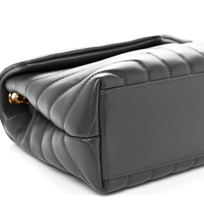 Calfskin Y Quilted Monogram Small Loulou Chain Satchel Storm