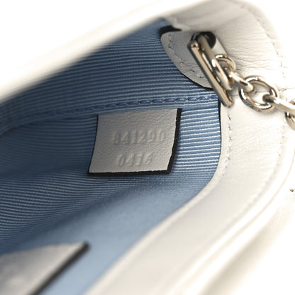 Sponge Boucle Matelasse Mini GG Marmont Shoulder Bag White Light Blue Grey