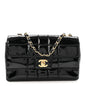 Patent Medium Chocolate Bar Flap Black