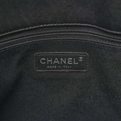 Lambskin Quilted Chic and Soft Shopping Tote Black