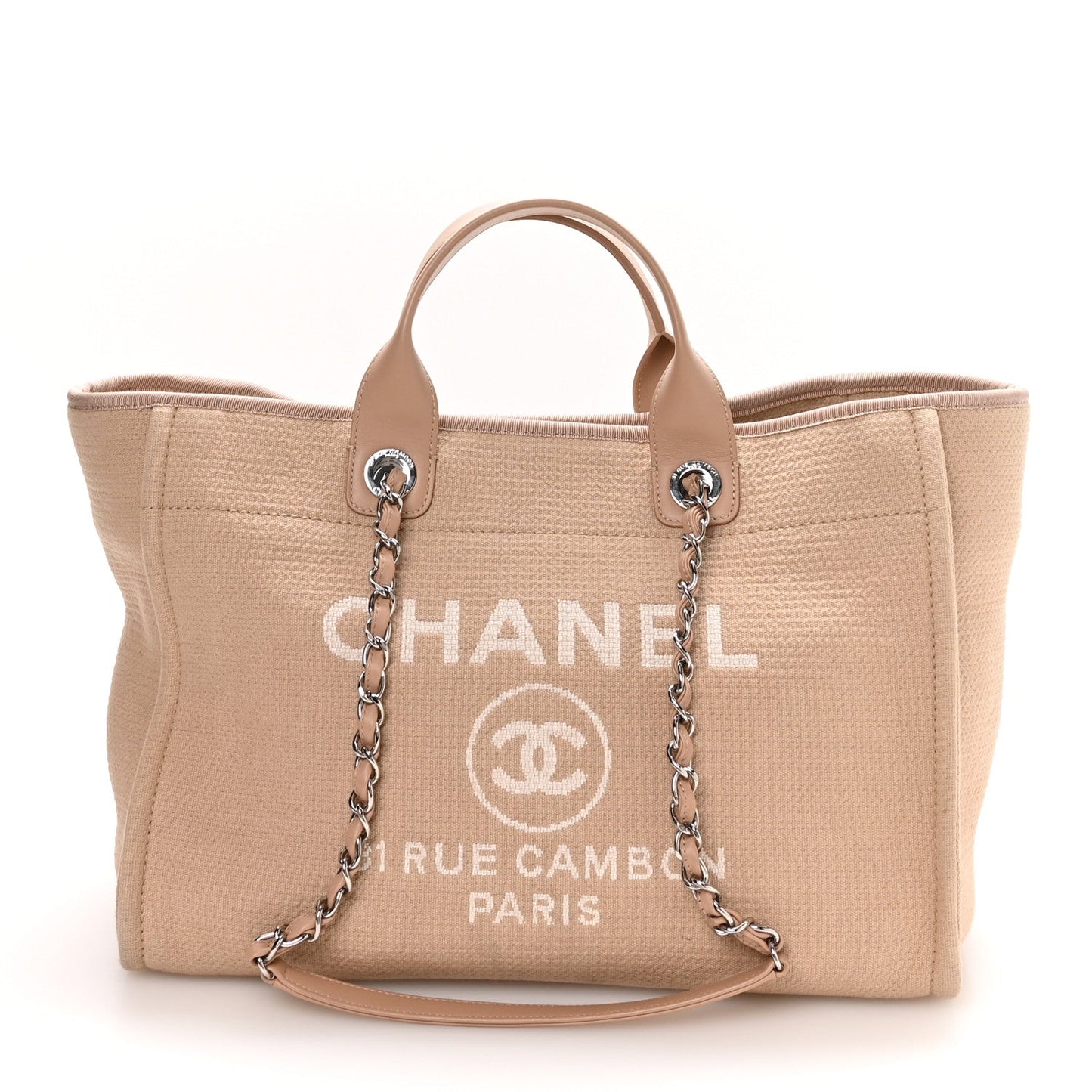 Mixed Fibers Medium Deauville Tote Beige