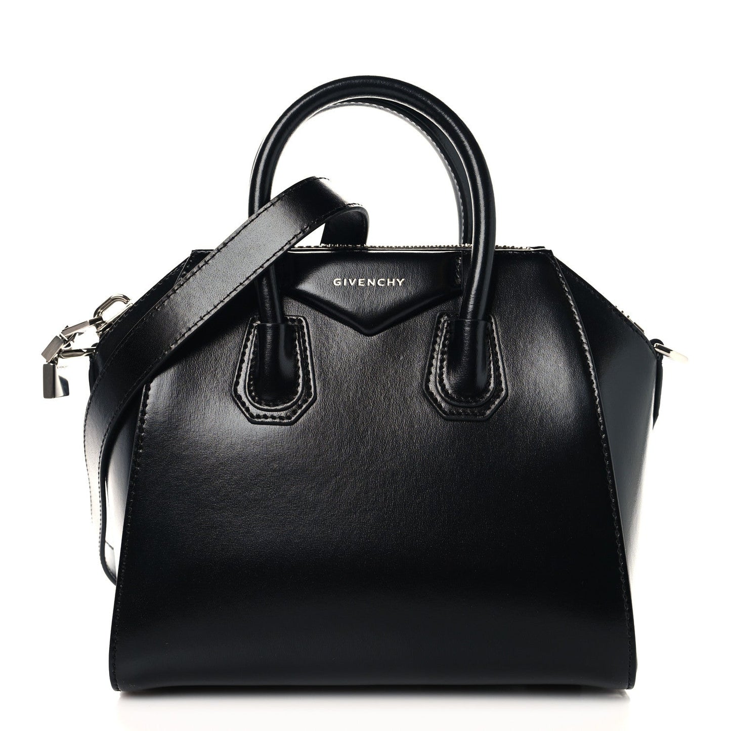 Shiny Lord Calfskin Mini Antigona Black