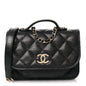 Caviar Quilted Business Affinity Clutch With Chain Black