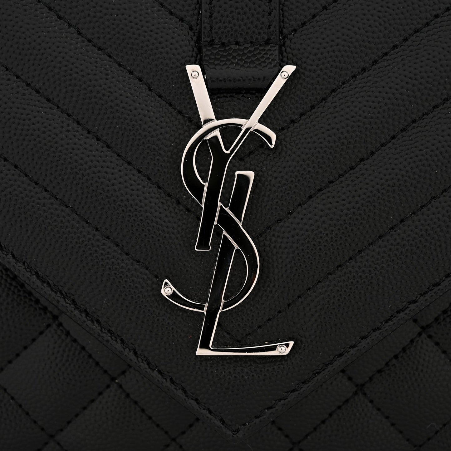 Grain De Poudre Textured Mixed Matelasse Triquilt Medium Monogram Satchel Black