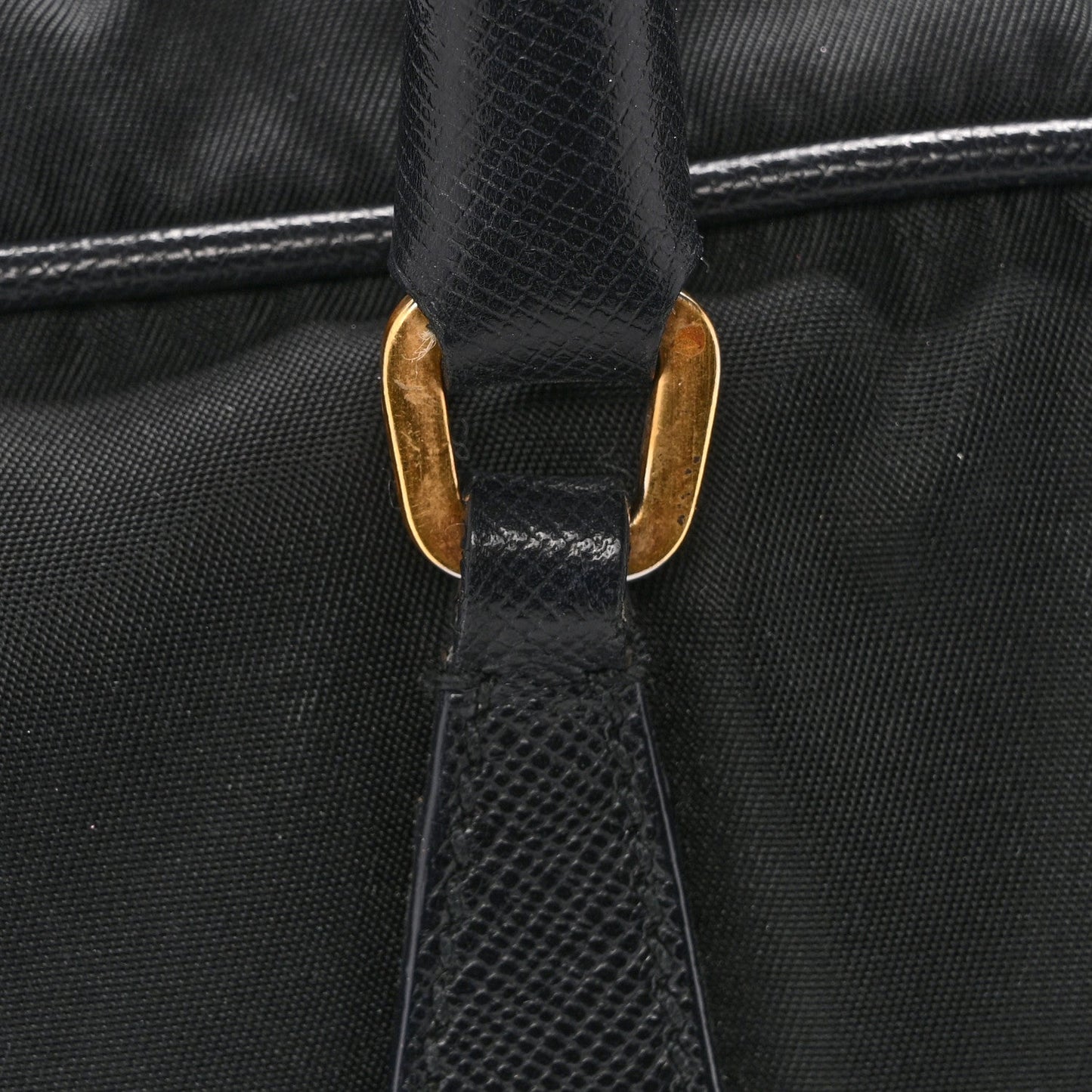 Nylon Saffiano Small Top Handle Bag Black