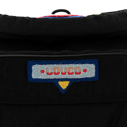 Nylon 80s Logo Patch Belt Bag Black