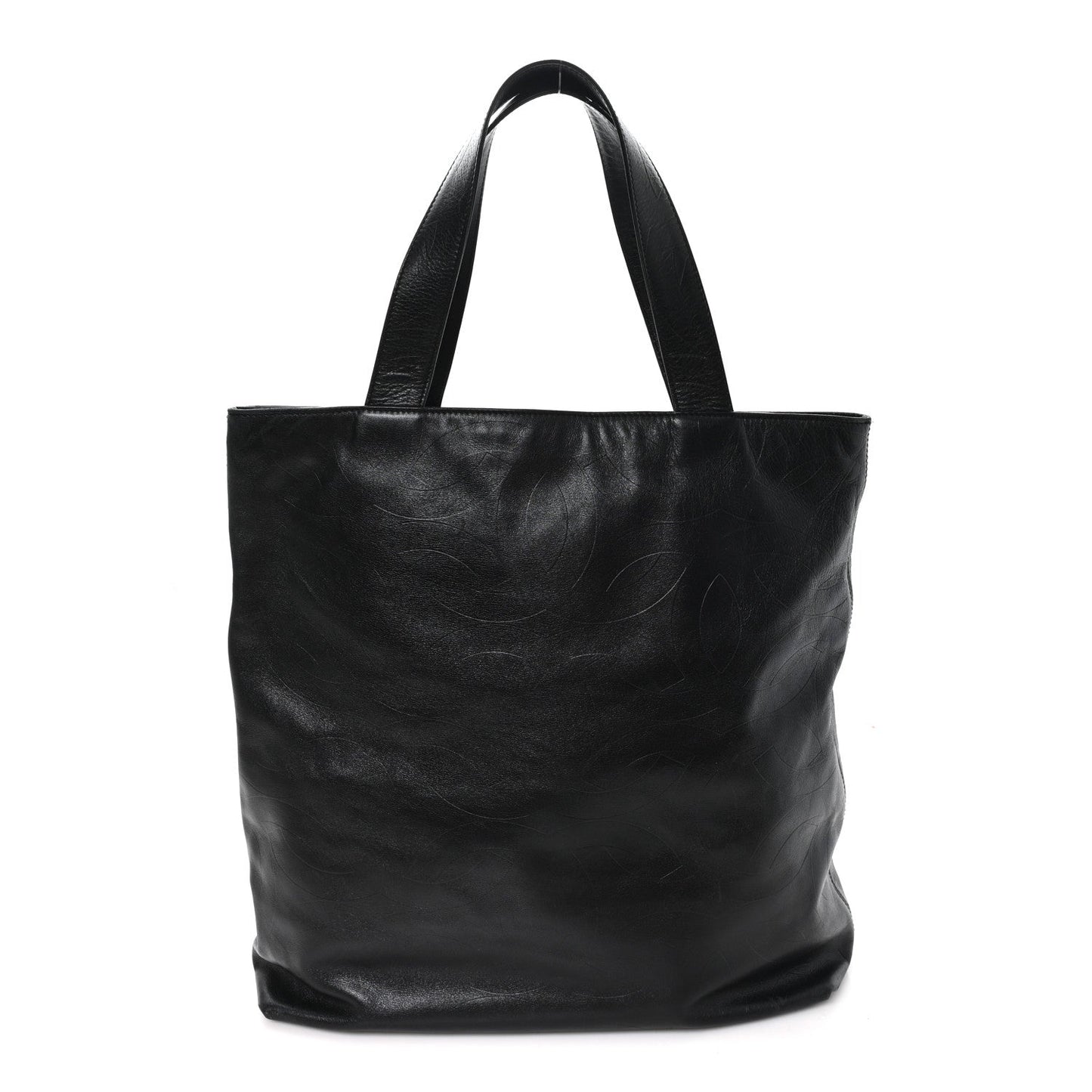 Lambskin CC Embossed Tote Black