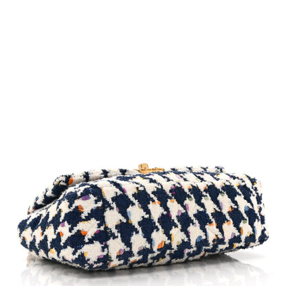 Tweed Quilted Medium Chanel 19 Flap Ecru Navy Blue Multicolor