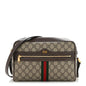GG Supreme Monogram Web Small Ophidia Shoulder Bag Brown