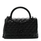 Caviar Quilted Small Coco Handle Flap So Black