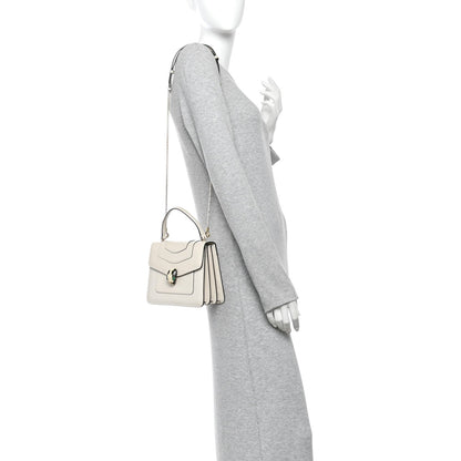 Calfskin Serpenti Forever Top Handle White