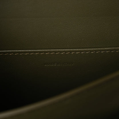 Box Calfskin Teen Classic Box Flap Bag Dark Olive