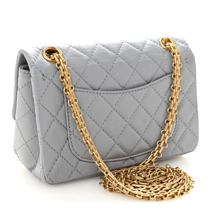 Aged Calfskin Quilted 2.55 Reissue Mini Flap Grey