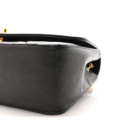 Lambskin Quilted Small Single Flap Black