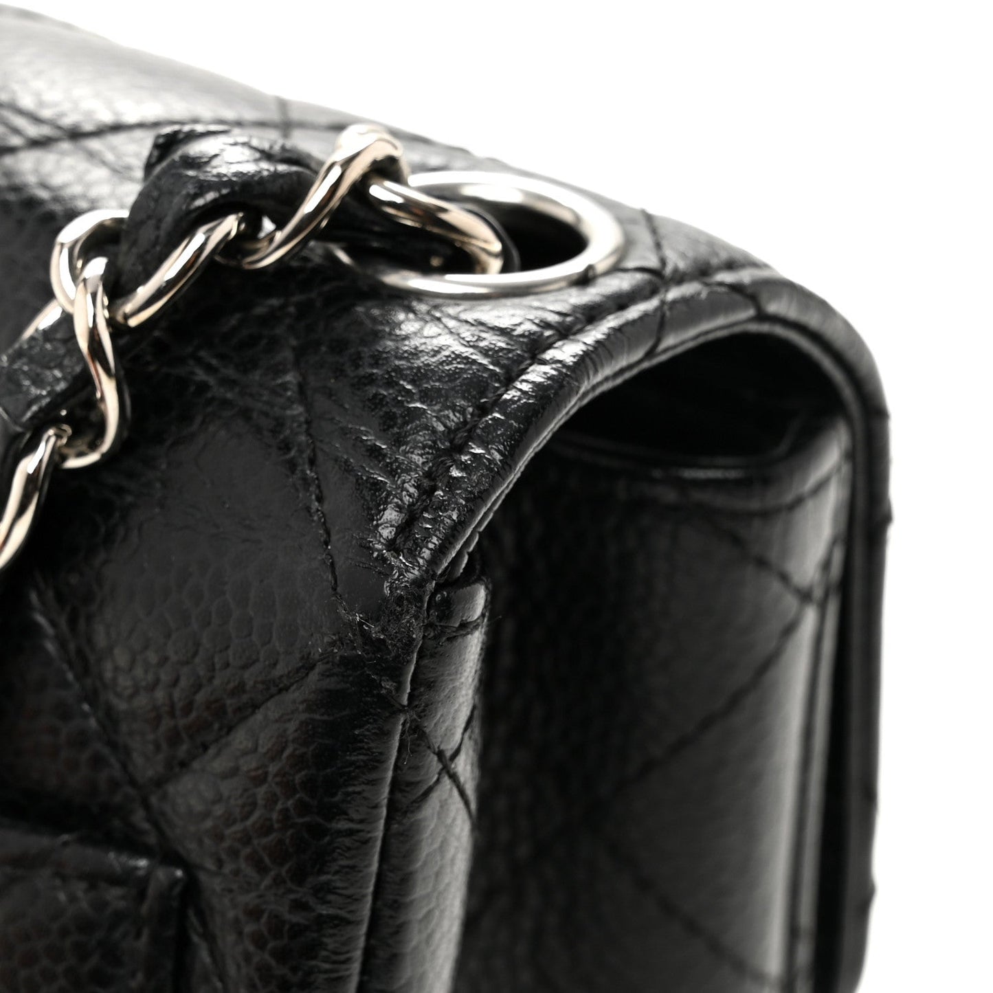 Caviar Quilted Mini Square Flap Black