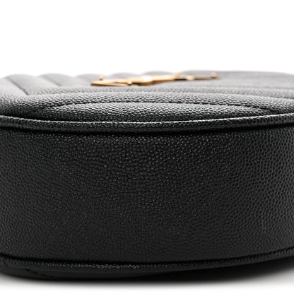 Grain De Poudre Matelasse Chevron Quilted Round Vinyle Camera Bag Black