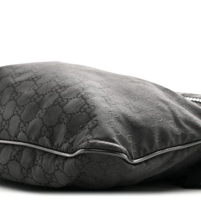 Nylon Monogram Medium Flat Messenger Bag Black