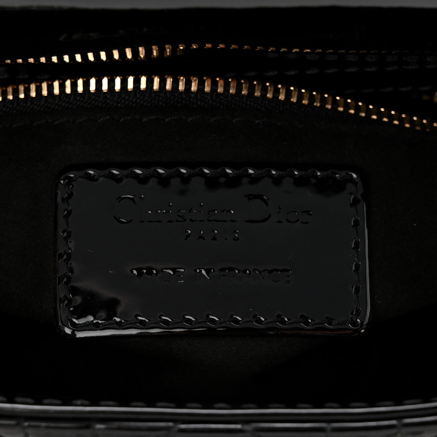 Patent Cannage Mini Lady Dior Black