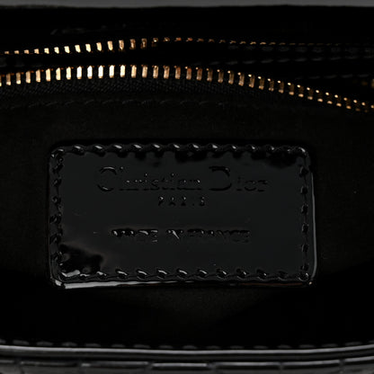 Patent Cannage Mini Lady Dior Black