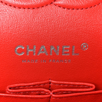 Caviar Quilted Medium Double Flap Red