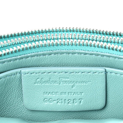 Calfskin Small Viva Bow Shoulder Bag Tyrone Turquoise