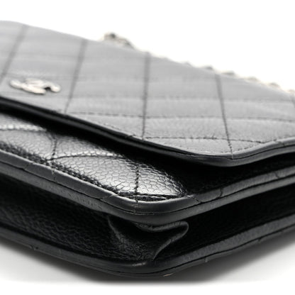 Caviar Quilted Wallet On Chain WOC Black