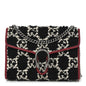 Tweed GG Monogram Mini Dionysus Chain Wallet Black White Romantic Cherry