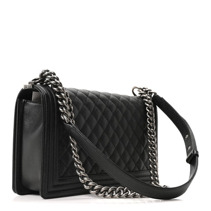 Caviar Quilted New Medium Boy Flap Black
