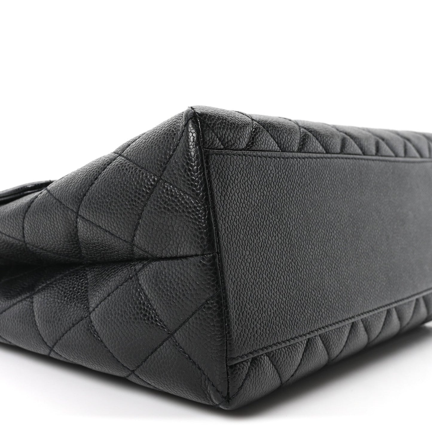 Caviar Quilted Jumbo Kelly Flap Black