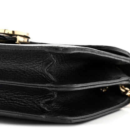 Dollar Calfskin Small Interlocking G Shoulder Bag Black