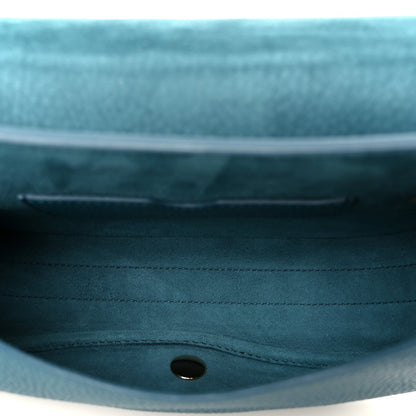 Grained Calfskin Medium Bobby Flap Steel Blue
