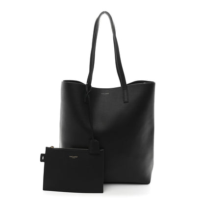 Calfskin Medium Shopping Tote Black