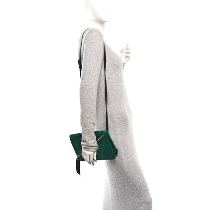 Calfskin Trophe Twist Pocket Shoulder Bag Emerald