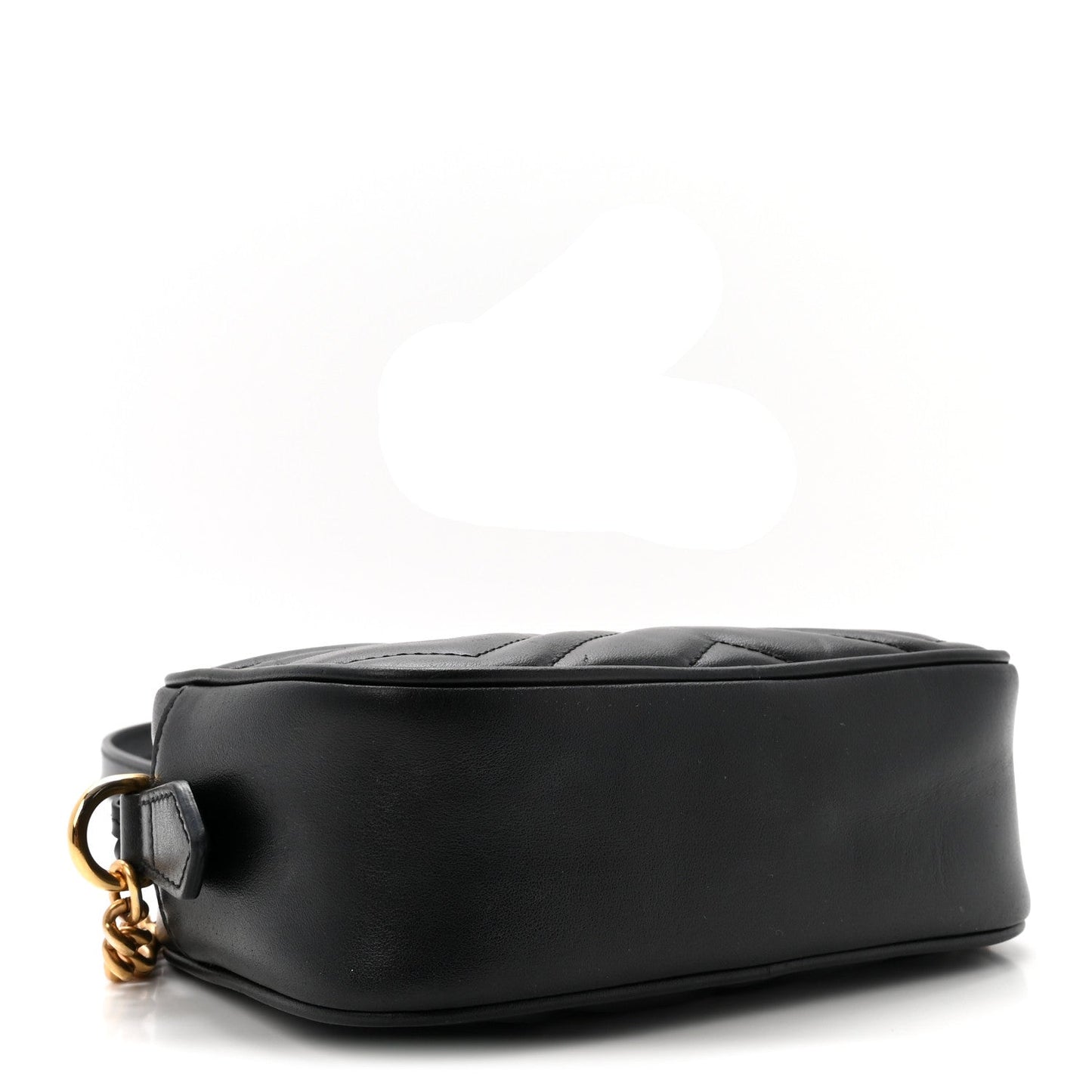 Calfskin Matelasse Mini GG Marmont Chain Shoulder Bag Black