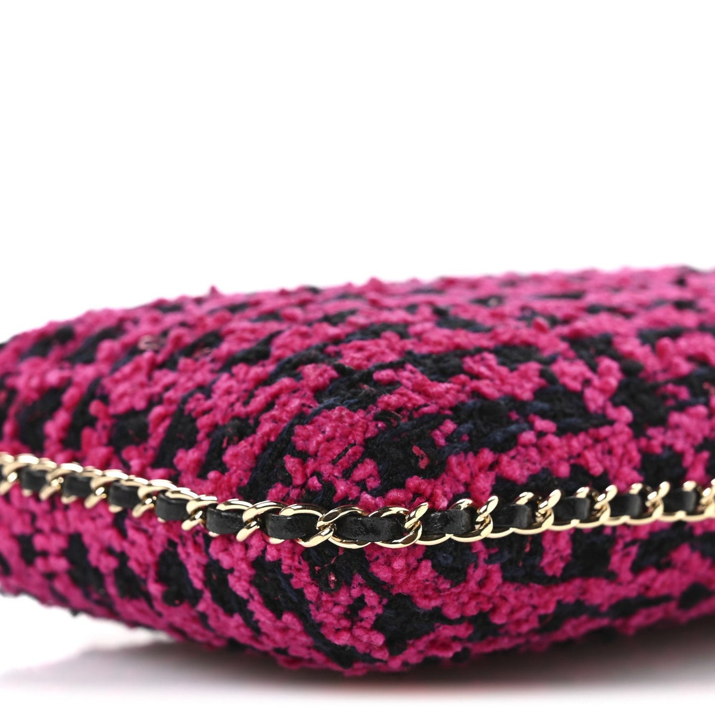 Tweed Chain Around Phone Holder Pink