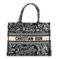 Canvas Embroidered Medium Dioriviera Toile De Jouy Book Tote Blue