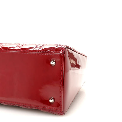 Patent Cannage Medium Lady Dior Red