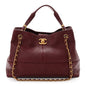 Calfskin Quilted Small Coco Base Shopping Bag Burgundy
