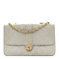 Lambskin Quilted Small Single Flap Light Blue