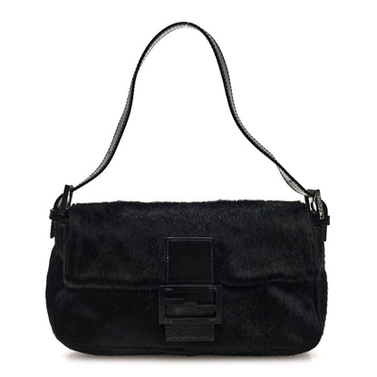 Calf Hair Baguette Black