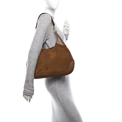 GG Suede B Medium Shoulder Bag Brown