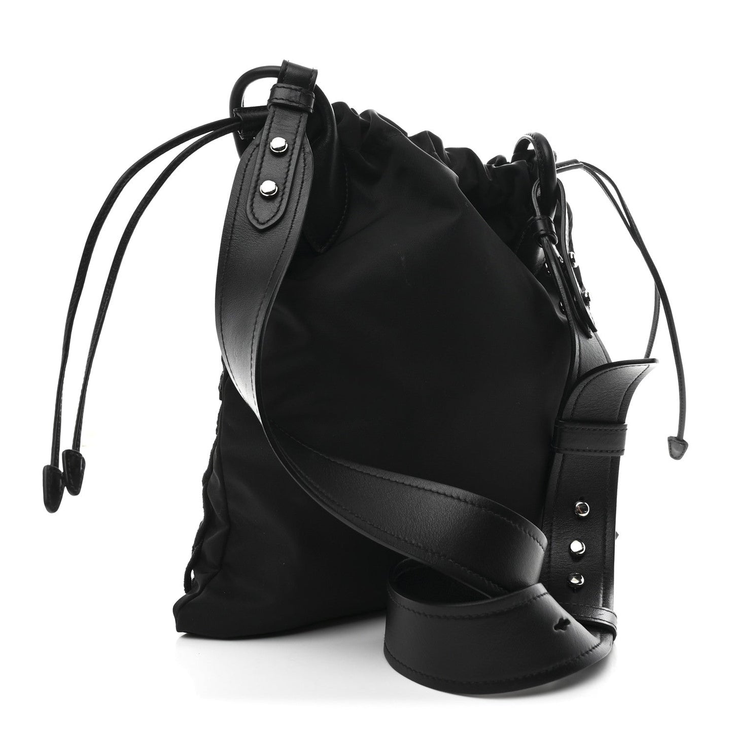 Tessuto Nylon Passama Embroidered Bag Black