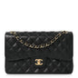 Caviar Quilted Jumbo Double Flap Black