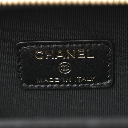 Caviar Quilted Small Top Handle Vanity Case Black